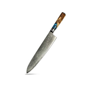 Cuchillo Gyuto Damasco Yusenzu 9.5” | Resina & Madera Exótica