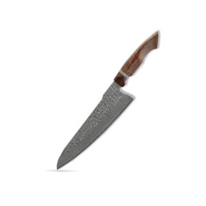 Cuchillo de Chef de Damasco Sicomoro Damasco Hecho a Mano | 8” 67 Capas