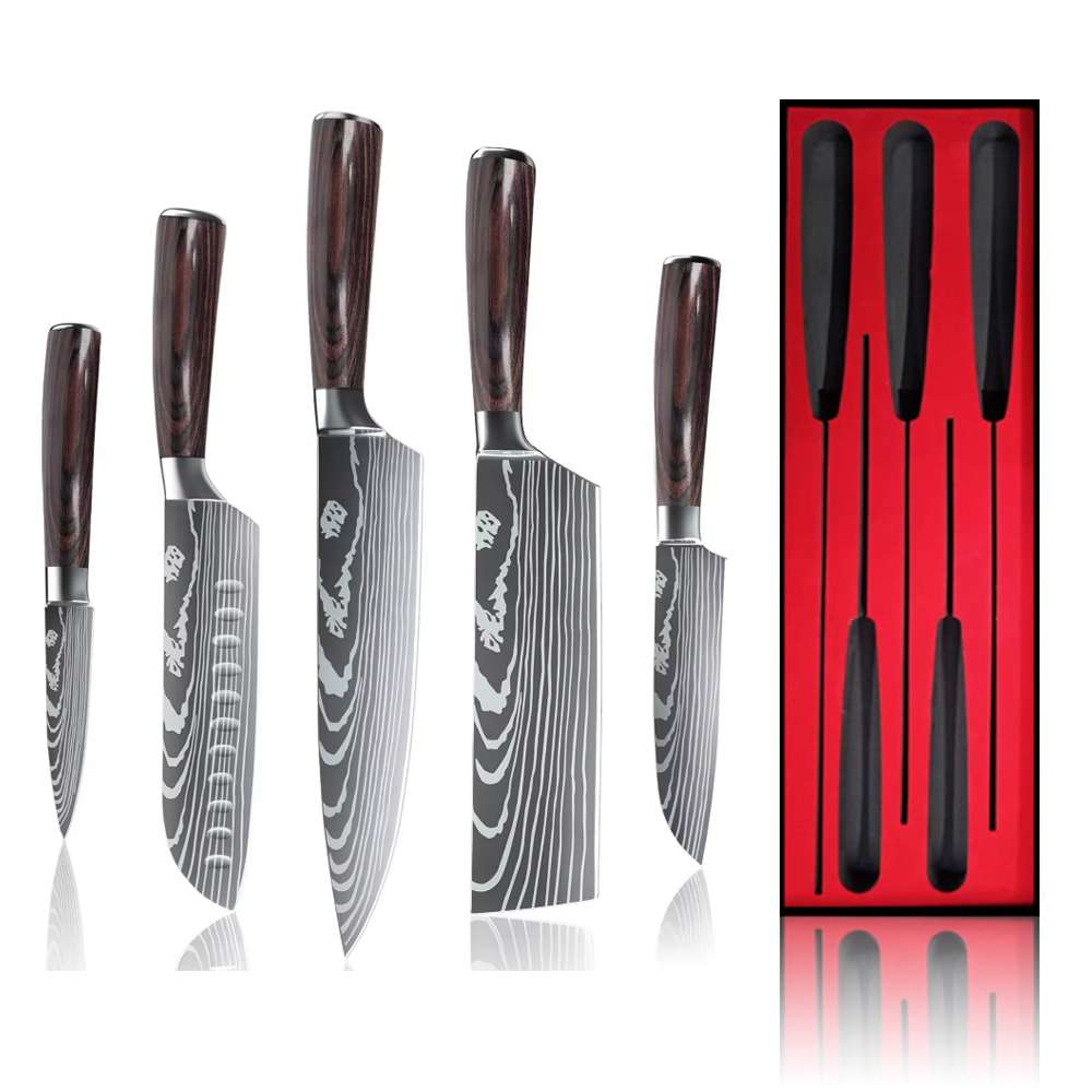 Set De 5 Cuchillos Chef - Cuchillo de Chef Profesional Yusenzu